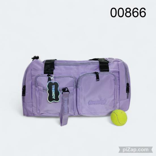 Imagen de BOLSO DEPORTIVO "TRENDY" 5 BOLSILLOS LILA/ROSA/NEGRO 10.25 